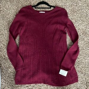 Liz Claiborne Medium Boucle Sweater Burgundy Passion